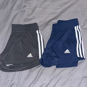 Adidas shorts. Blue and grey. Size XS. Dry fit material.